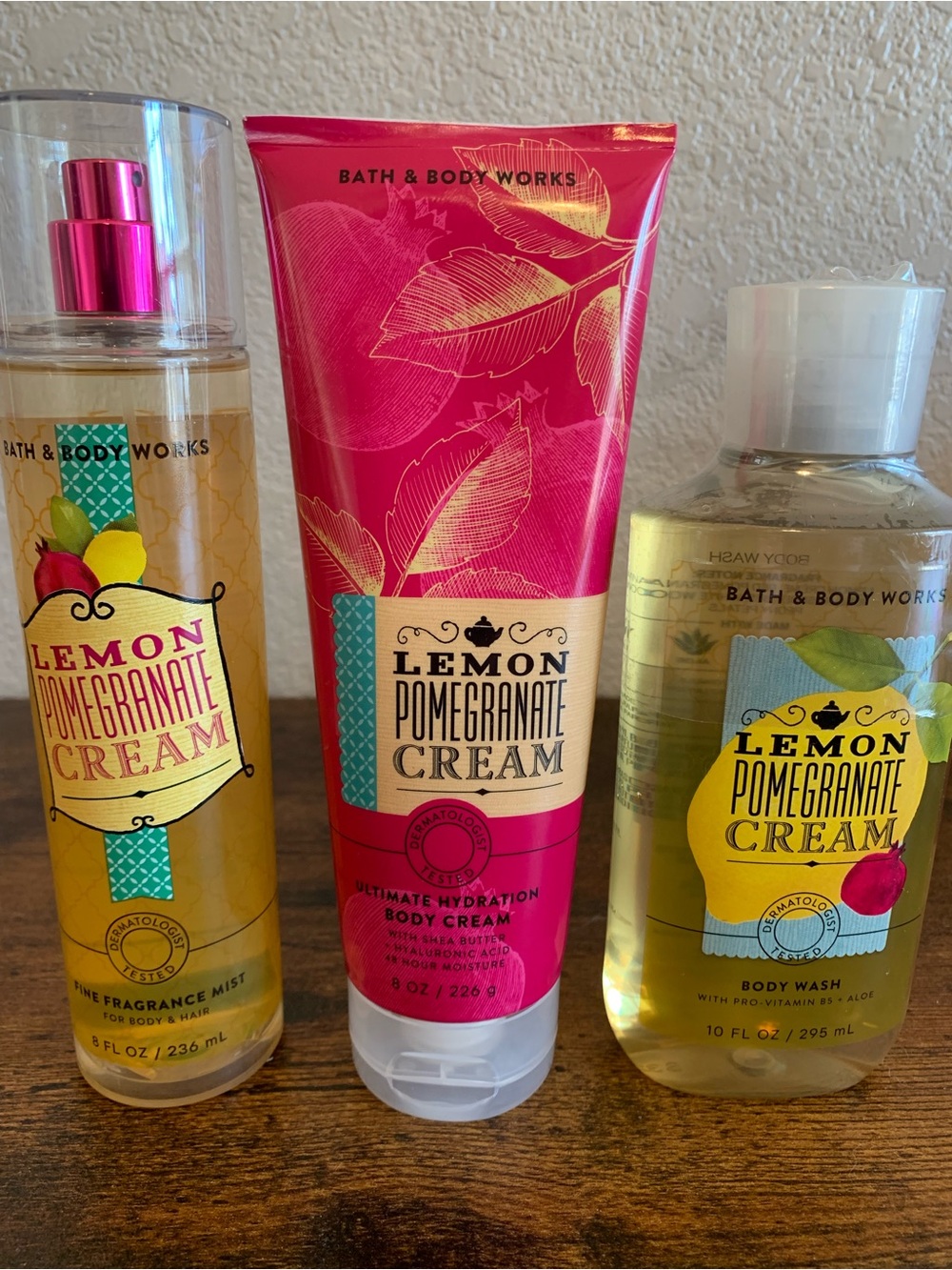 Bath & Body Works Lemon Pomegranate Body Cream, Mist, & Wash